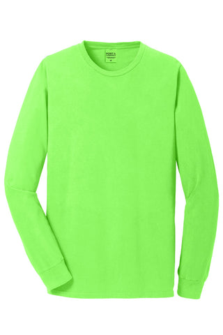Port & Company Beach Wash Garment-Dyed Long Sleeve Tee (Neon Green)