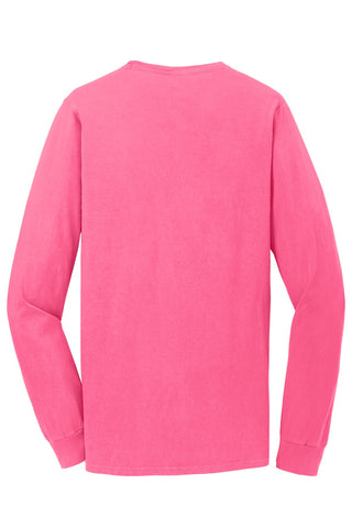 Port & Company Beach Wash Garment-Dyed Long Sleeve Tee (Neon Pink)