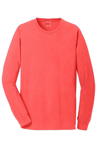 Port & Company Beach Wash Garment-Dyed Long Sleeve Tee (Poppy)