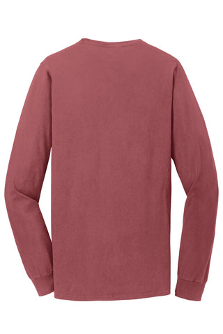 Port & Company Beach Wash Garment-Dyed Long Sleeve Tee (Red Rock)