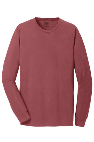 Port & Company Beach Wash Garment-Dyed Long Sleeve Tee (Red Rock)