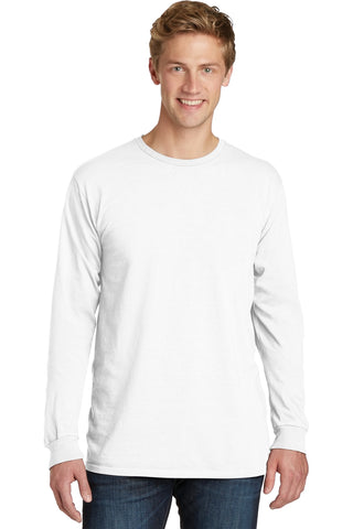Port & Company Beach Wash Garment-Dyed Long Sleeve Tee (White)