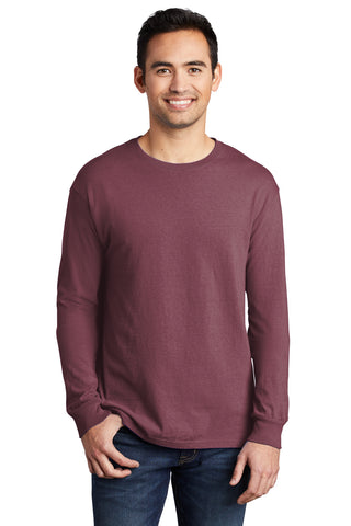 Port & Company Beach Wash Garment-Dyed Long Sleeve Tee (Wineberry)