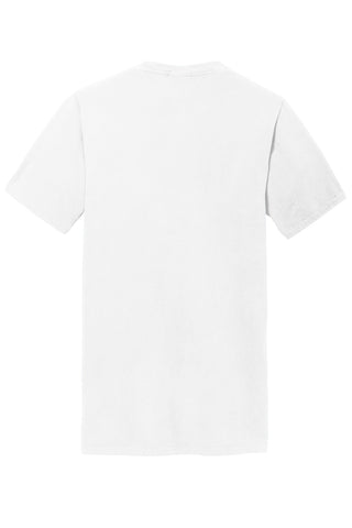 Port & Company Beach Wash Garment-Dyed Pocket Tee (White)