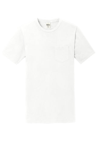 Port & Company Beach Wash Garment-Dyed Pocket Tee (White)