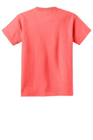 Port & Company Youth Beach Wash Garment-Dyed Tee (Neon Coral)