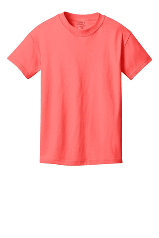 Port & Company Youth Beach Wash Garment-Dyed Tee (Neon Coral)