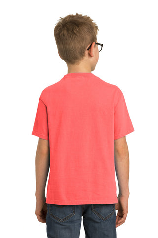 Port & Company Youth Beach Wash Garment-Dyed Tee (Neon Coral)