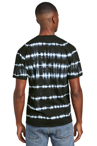 Port & Company Allover Stripe Tie-Dye Tee (Black/ White)