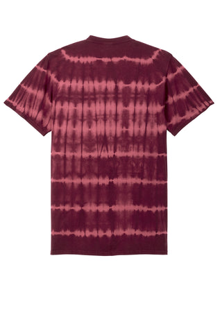 Port & Company Allover Stripe Tie-Dye Tee (Merlot/ Burgundy)