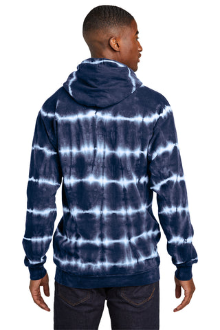 Port & Company Allover Stripe Tie-Dye Fleece (True Navy/ White)