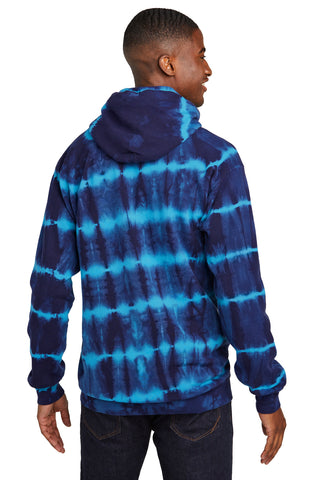 Port & Company Allover Stripe Tie-Dye Fleece (Turquoise/ Team Navy)