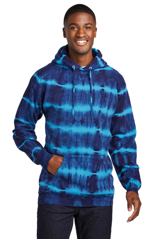 Port & Company Allover Stripe Tie-Dye Fleece (Turquoise/ Team Navy)