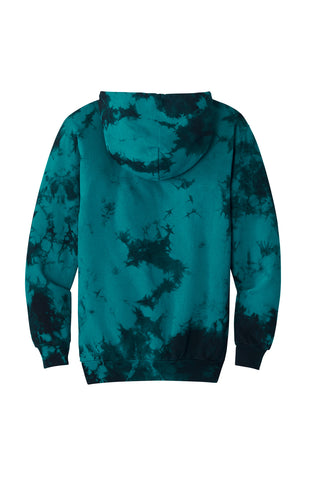 Port & Company Crystal Tie-Dye Pullover Hoodie (Black/ Teal)