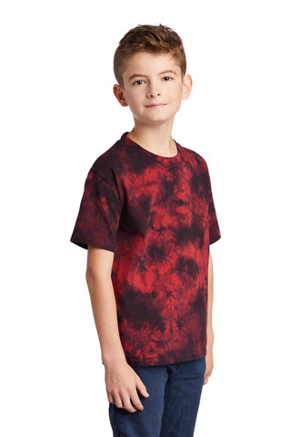 Port & Company Youth Crystal Tie-Dye Tee (Black/ Red)