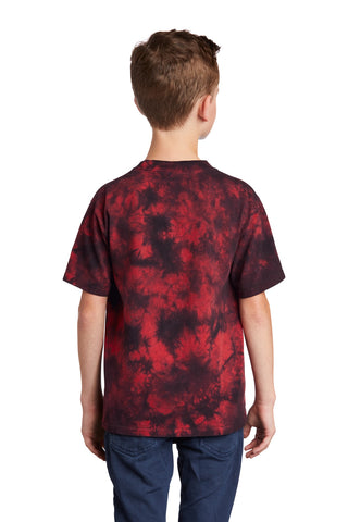 Port & Company Youth Crystal Tie-Dye Tee (Black/ Red)