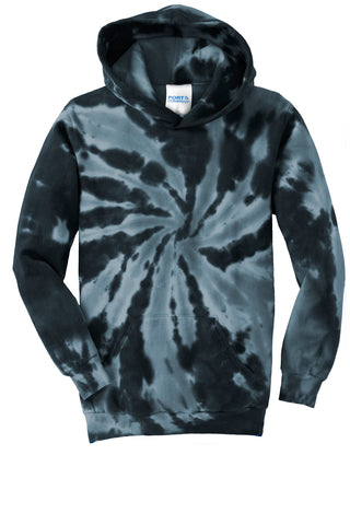 Port & Company Youth Tie-Dye Pullover Hooded Sweatshirt (Black)