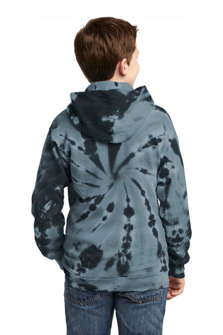 Port & Company Youth Tie-Dye Pullover Hooded Sweatshirt (Black)