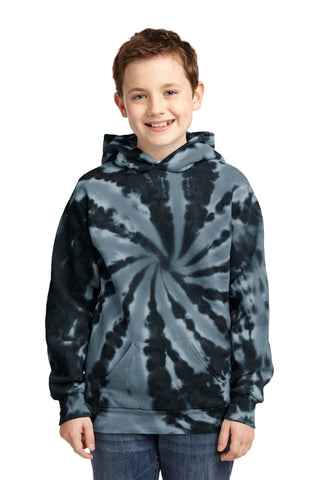 Port & Company Youth Tie-Dye Pullover Hooded Sweatshirt (Black)