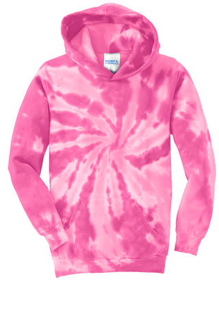 Port & Company Youth Tie-Dye Pullover Hooded Sweatshirt (Pink)