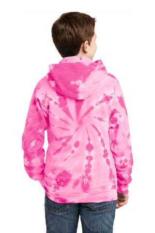 Port & Company Youth Tie-Dye Pullover Hooded Sweatshirt (Pink)