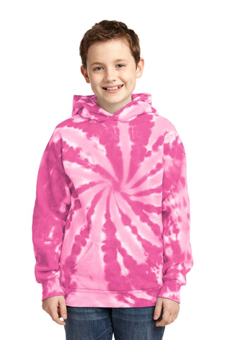 Port & Company Youth Tie-Dye Pullover Hooded Sweatshirt (Pink)