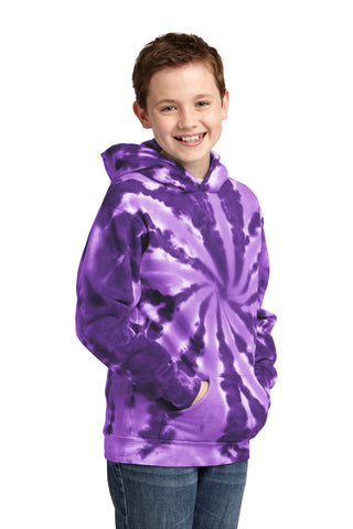 Port & Company Youth Tie-Dye Pullover Hooded Sweatshirt (Purple)
