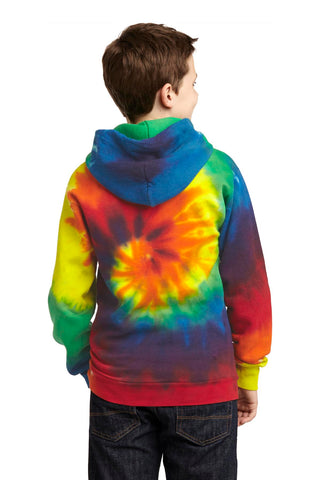 Port & Company Youth Tie-Dye Pullover Hooded Sweatshirt (Rainbow)