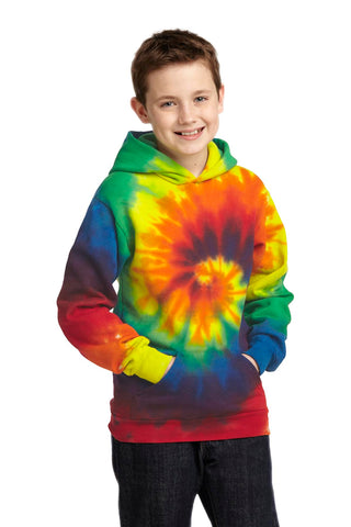 Port & Company Youth Tie-Dye Pullover Hooded Sweatshirt (Rainbow)