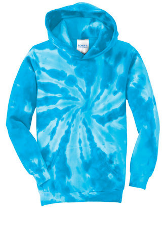 Port & Company Youth Tie-Dye Pullover Hooded Sweatshirt (Turquoise)