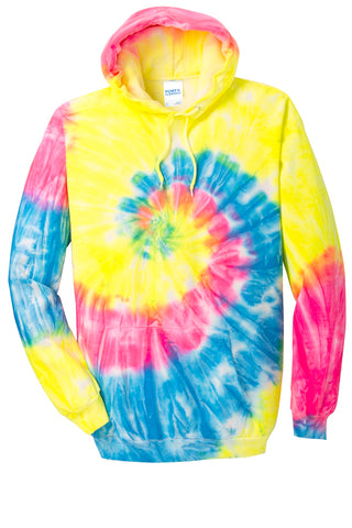 Port & Company Tie-Dye Pullover Hooded Sweatshirt (Neon Rainbow)