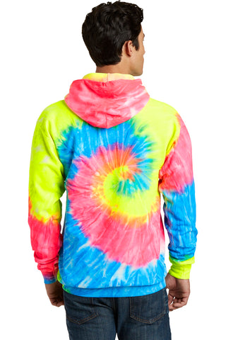 Port & Company Tie-Dye Pullover Hooded Sweatshirt (Neon Rainbow)
