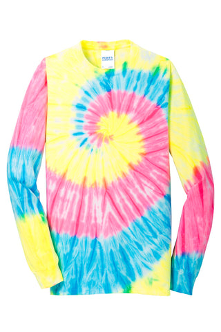 Port & Company Tie-Dye Long Sleeve Tee (Neon Rainbow)