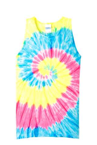 Port & Company Tie-Dye Tank Top (Neon Rainbow)