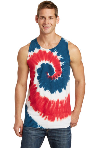 Port & Company Tie-Dye Tank Top (USA Rainbow)