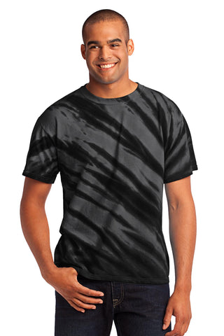 Port & Company Tiger Stripe Tie-Dye Tee (Black)