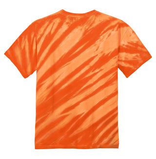 Port & Company Tiger Stripe Tie-Dye Tee (Orange)