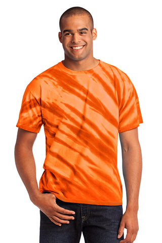 Port & Company Tiger Stripe Tie-Dye Tee (Orange)