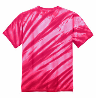 Port & Company Tiger Stripe Tie-Dye Tee (Pink)