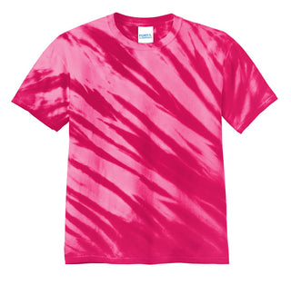 Port & Company Tiger Stripe Tie-Dye Tee (Pink)