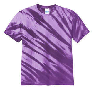 Port & Company Tiger Stripe Tie-Dye Tee (Purple)