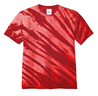 Port & Company Tiger Stripe Tie-Dye Tee (Red)