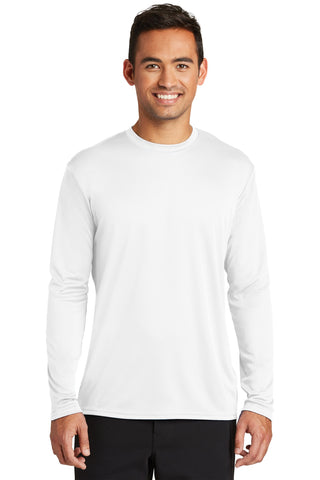 Port & Company Long Sleeve Performance Tee (White)