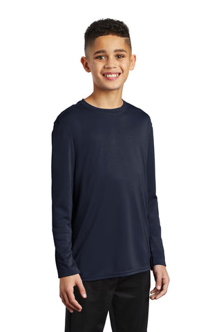 Port & Company Youth Long Sleeve Performance Tee (Deep Navy)