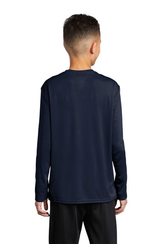 Port & Company Youth Long Sleeve Performance Tee (Deep Navy)