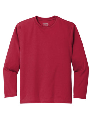 Port & Company Youth Long Sleeve Performance Tee (Red)