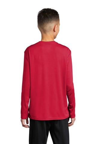 Port & Company Youth Long Sleeve Performance Tee (Red)