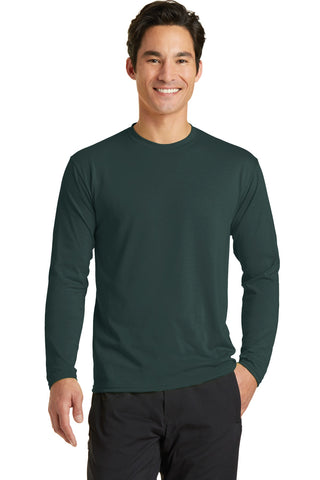 Port & Company Long Sleeve Performance Blend Tee (Dark Green)