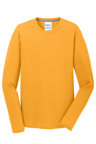 Port & Company Long Sleeve Performance Blend Tee (Gold)