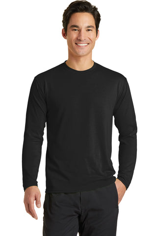 Port & Company Long Sleeve Performance Blend Tee (Jet Black)